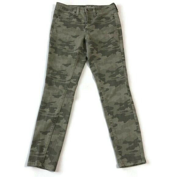 Universal Thread Womens Jeans Size 4 27R High Rise Skinny Green Camo Denim Jeans - Picture 2 of 8